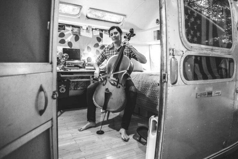Anna Fitzgerald playing cello
