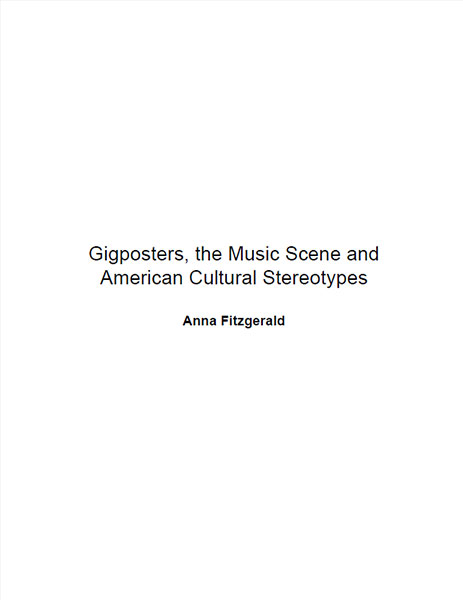 Gigposters, the Music Scene and American Cultural Stereotypes